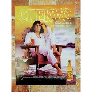 Cuervo Especial Anjelica Huston Seabreeze Original 1988 Vtg PRINT AD Wall‎ Decor
